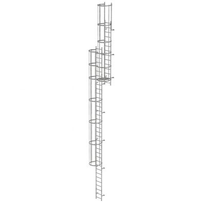 MUNK ortsfeste Steigleitern Aluminium eloxiert, 11,76m SH PG2