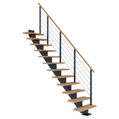 Dolle Mittelholmtreppe Hamburg Gerade Eiche weis, geoelt 85 cm breit fuer GH 240 –