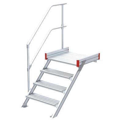 Euroline 511 Podesttreppe 45EUR 600mm Stufenbreite 4 Stufen Alu gerieft