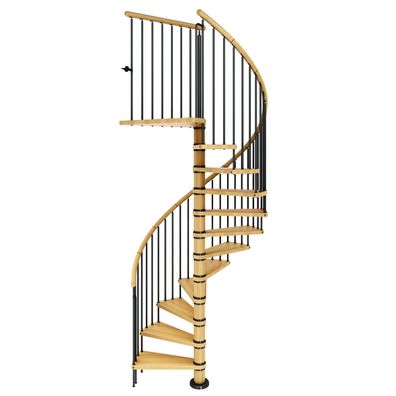 Dolle Spindeltreppe Winnipeg 246-270cm Geschosshoehe 11 Stufen Ø140cm Buche geoelt