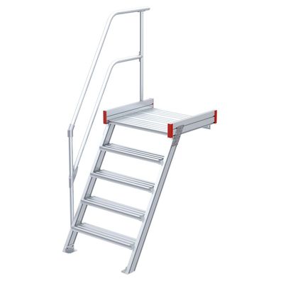 Euroline 511 Podesttreppe 60EUR 800mm Stufenbreite 5 Stufen Alu gerieft