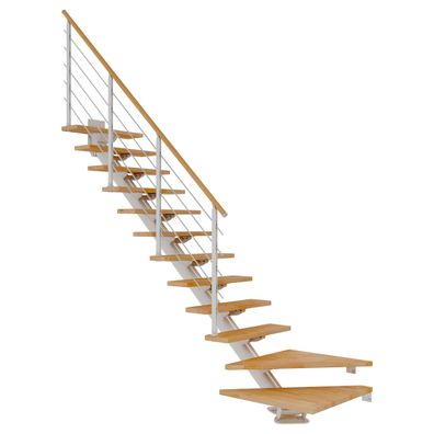 Dolle Mittelholmtreppe Sydney in Buche, geoelt 75 cm breit 1/4 gewendelt fuer Gesch