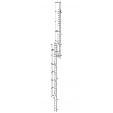 MUNK ortsfeste Steigleitern Aluminium eloxiert, 15,96m SH PG2