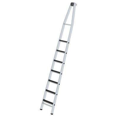 MUNK Stufen-Glasreinigerleiter mit nivello-Traverse clip-step R13, 7-stufiges Oberte