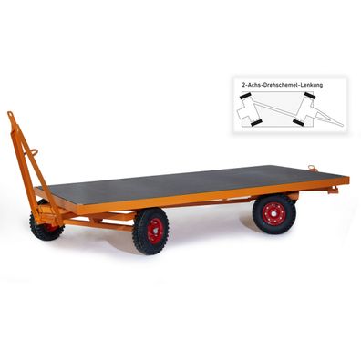 Rollcart Industrieanhaenger mit 2-Achs- Drehschemel- Lenkung 2000x1000mm Luftbereif
