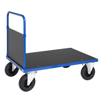 Kongamek Plattformwagen in blau 1200x800x900mm mit geschlossenem Schiebegriff und Gu