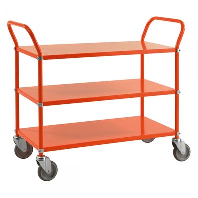 Kongamek Etagenwagen mit 2 Boeden 900x440mm Orange ohne Bremse