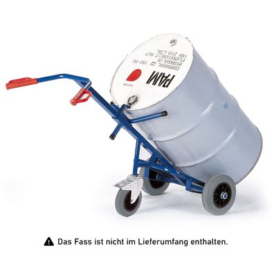 Rollcart Fasskarre mit Stuetzrolle und Vollgummi