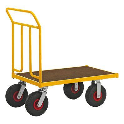 Kongamek Plattformwagen pulverbeschichtet mit Ladeflaeche 1200x604mm aus MDF, Schieb