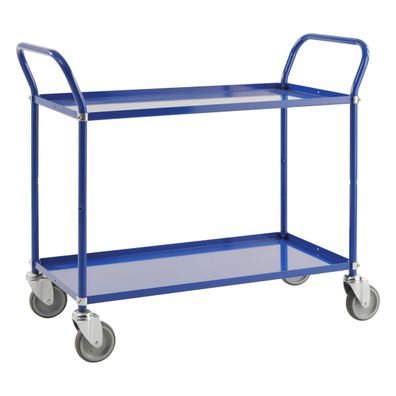 Kongamek Etagenwagen mit 2 Boeden 900x540mm pulverbeschichtet in blau mit 24mm Rand