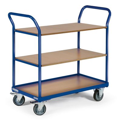Protaurus Etagenwagen F250 mit 2 Schiebegriffen und 3 Ladeflaechen 1000x600mm ohne B