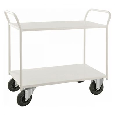 Kongamek Etagenwagen voll verschweisst in weis mit 2 Boeden 940x440mm Ladeflaeche oh