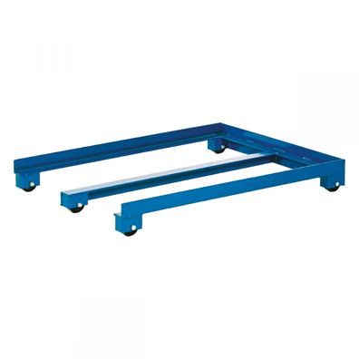 Kongamek Palettenwagen in blau 150mm hoch 1000kg Tragkraft fuer EUR-Paletten 1200x80