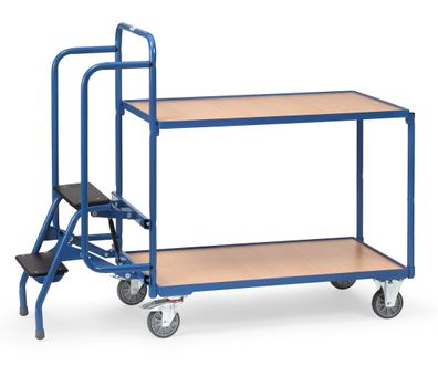 Fetra Kommissionierwagen mit Trittstufen 2 Etagen , Hoehe 1155 mm