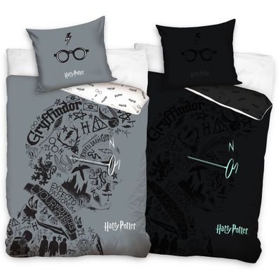 Harry Potter Glasses Glow in The Dark Bettwäsche Linon / Renforcé Eule