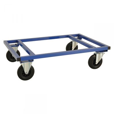 Kongamek Palettenwagen in blau 305mm hoch mit Bremse fuer Paletten 1200x1000mm