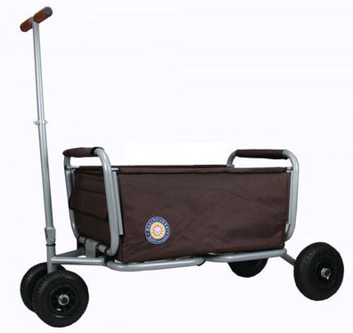 Beachtrekker faltbarer Bollerwagen Life mit integrierter Feststellbremse Braun und P