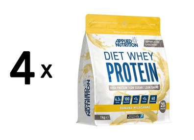 4 x Applied Nutrition Diet Whey (1000g) Banana Milkshake