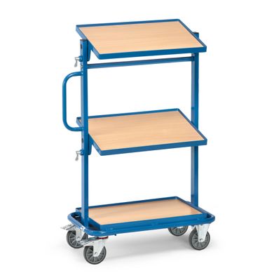 Fetra Beistellwagen mit Holzwerkstoffplatten neigbar