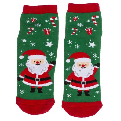 Weihnachtssocken mit rutschfester ABS-Sohle, Socken Merry X-Mas, Größe 36-45