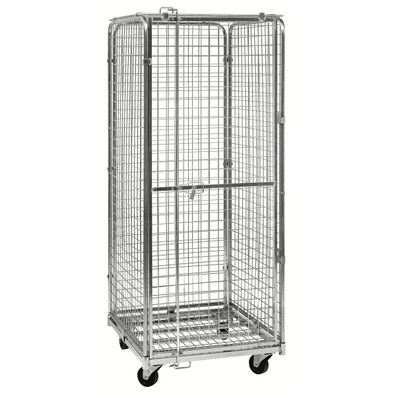 Kongamek Sicherheitscontainer 720x830x1840mm verzinkt mit Gitterboden, 4 Gitterwaend