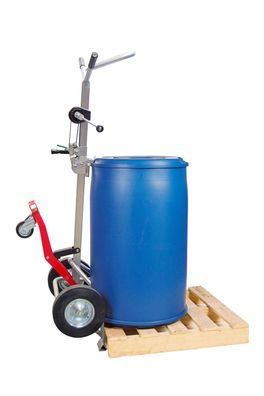 Manuvit Fasskarre fuer Metall- und Kunststofffaesser mit Rand und Winde Tragkraft 35