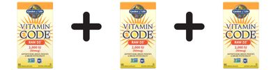 3 x Vitamin Code Raw D3, 2000 IU - 60 vcaps