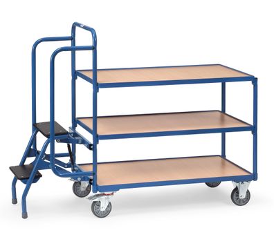 Fetra Kommissionierwagen mit Trittstufen 3 Etagen , Hoehe 1155 mm