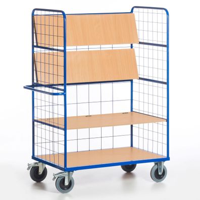 Rollcart Klapp-Etagenwagen 1880mm hoch 3 Gitterwaende mit Ladeflaeche 1200x800mm und