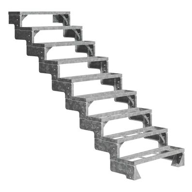 Dolle Ausentreppe Gardentop 162-198cm Geschosshoehe mit Einlegerahmen 80cm breit ohn