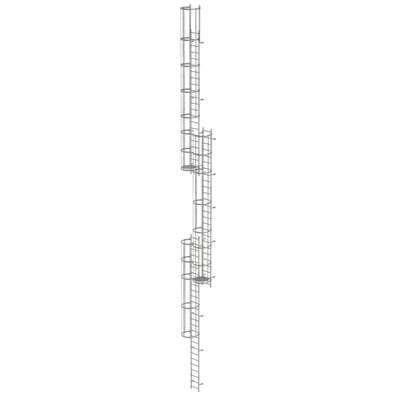 MUNK ortsfeste Steigleitern Aluminium eloxiert, 16,80m SH PG2