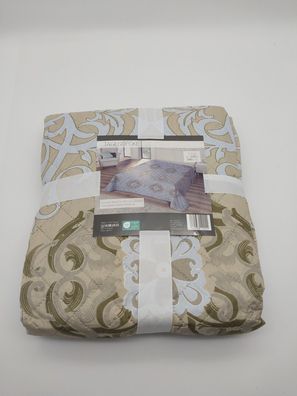 Tagesdecke Sofaüberwurf 220x224cm Farbe Beige gemustert