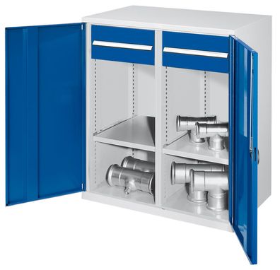 Kappes Schwerlast-Beistellschraenke mit Mitteltrennwand 1110x1000x600mm Vollblechtue