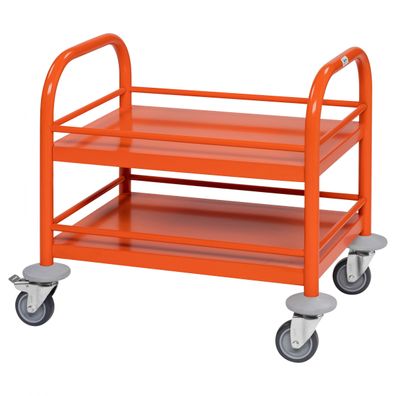 Kongamek Mini-Servierwagen 530x375x550mm 2 Etagen pulverbeschichtet in Orange mit Br
