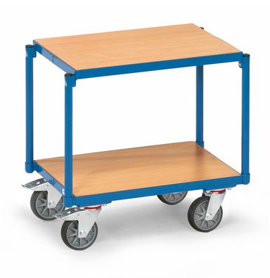 Fetra Etagen-Roller mit 2 Boeden aus Holz, ohne Rand
