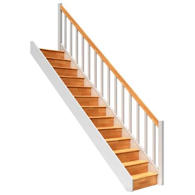 Dolle Raumspartreppe Paris mit Setzstufen Buche weis Treppenlauf gerade Rechteckstae