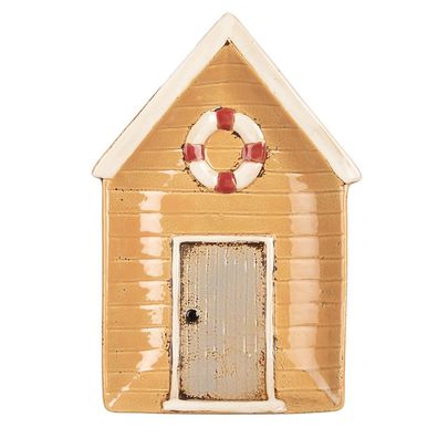 Clayre & Eef Servierplatte Haus 25x17 cm Gelb Keramik (Gr. 25x17x3 cm)