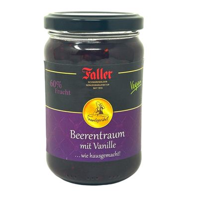 Faller Beerentraum Konfitüre mit Vanille – Hausgemachter Fruchtgenuss mit 60% Frucht