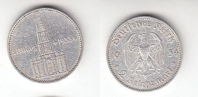 2 Mark Silber Münze 3. Reich Garnisonkirche mit Datum 1934 A Jäger 355 (112420)