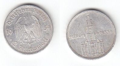 2 Mark Silber Münze 3. Reich Garnisonkirche mit Datum 1934 D Jäger 355 (112423)