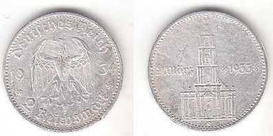 2 Mark Silber Münze 3. Reich Garnisonkirche mit Datum 1934 G Jäger 355 (112261)