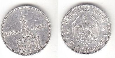 2 Mark Silber Münze 3. Reich Garnisonkirche mit Datum 1934 E Jäger 355 (112585)
