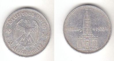 2 Mark Silber Münze 3. Reich Garnisonkirche mit Datum 1934 G Jäger 355 (112580)