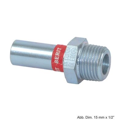 Geberit Mapress C-Stahl Übergang AG mit Einschubende, 22mm x 1/2"