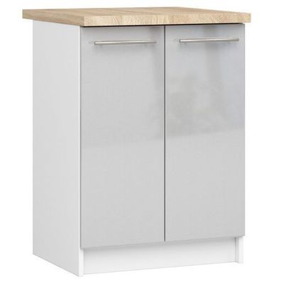 Küchenschrank AKORD OLIWIA modular S60 Weiß 60 cm Front Metallisch Glanz 60x85x46 cm