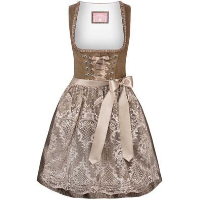 Dirndl Loredana 55cm Länge taupe