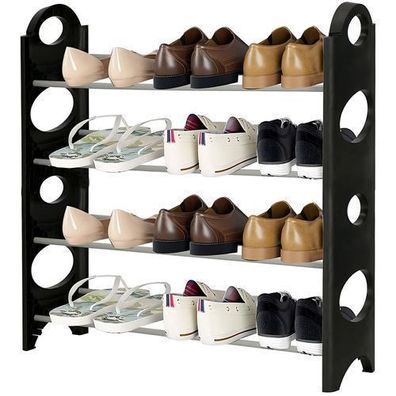 Schuhregal Schuhschrank 4 Ebenen Bücherregal Schuhständer Schuhablage Retoo