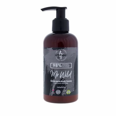 4ORGANIC Mr. Wild Bart- und Gesichtswaschgel Zypresse-Himbeere 200ml