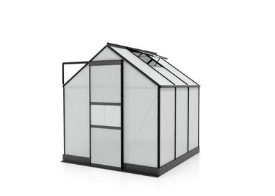 Apollo 3800 HKP6mm, schwarz Einsteiger Gewächshaus Vitavia Treibhaus 1 Fenster