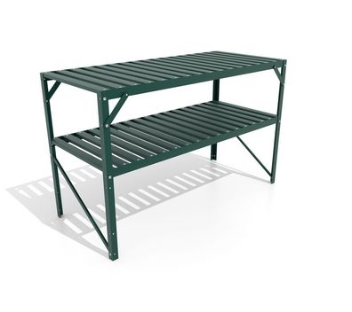 Alutisch 2 Ablagen, 121x54x76cm, smaragd Einrichtung Vitavia Gewächshaus Tisch